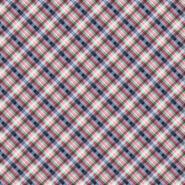 TRICOLINE DIGITAL 100% ALGODÃO ESTAMPADA XADRES AZUL 0,50cm x 1,50m | SS028C01