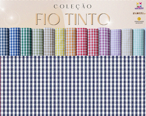 TECIDO TRICOLINE FIO TINTO 100% ALGODÃO ESTAMPADO XADREZ 0,50cm X 1,50m | 1XM1041