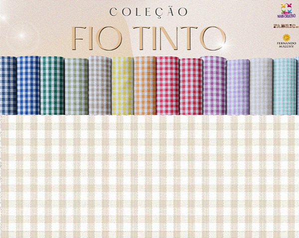 TECIDO TRICOLINE FIO TINTO 100% ALGODÃO ESTAMPADO XADREZ 0,50cm X 1,50m | 1XM1059