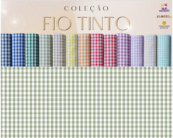TECIDO TRICOLINE FIO TINTO 100% ALGODÃO ESTAMPADO XADREZ 0,50cm X 1,50m | 1XM1134