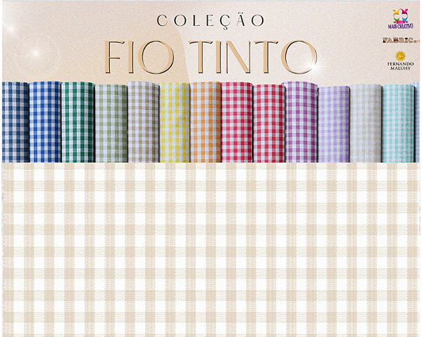 TECIDO TRICOLINE FIO TINTO 100% ALGODÃO ESTAMPADO XADREZ 0,50cm X 1,50m | 8XM1059