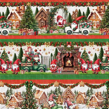 TRICOLINE DIGITAL 100% ALGODÃO ESTAMPADA BARRADO 3D NATAL 0,55cm x 1,50m | PAN67C01