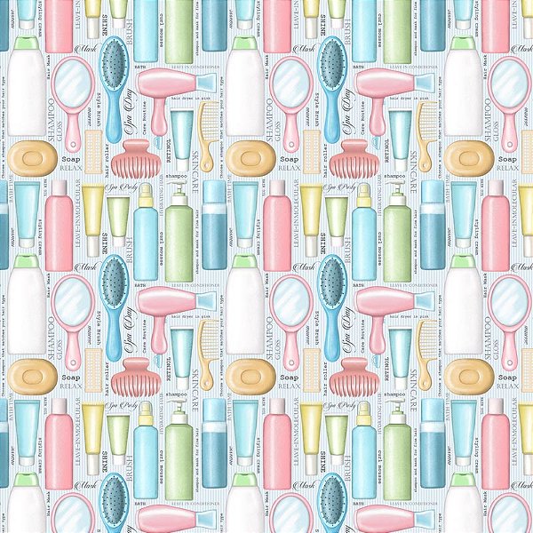 TECIDO TRICOLINE DIGITAL 100% ALGODÃO  ESTAMPADO ACESSÓRIOS E COSMÉDICOS 0,50cm X 1,50m | SS034C01