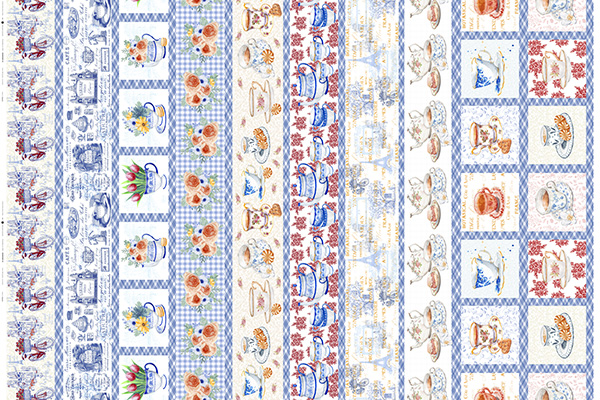 TRICOLINE DIGITAL 100% ALGODÃO ESTAMPADA  BARRADO COZINHA E GOURMET 0,55cm x 1,50m | ST002C01