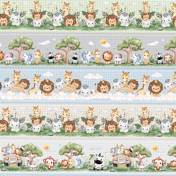TRICOLINE DIGITAL 100% ALGODÃO ESTAMPADA BARRADO 3D BABY 0,55cm x 1,50m  | PAN70C01