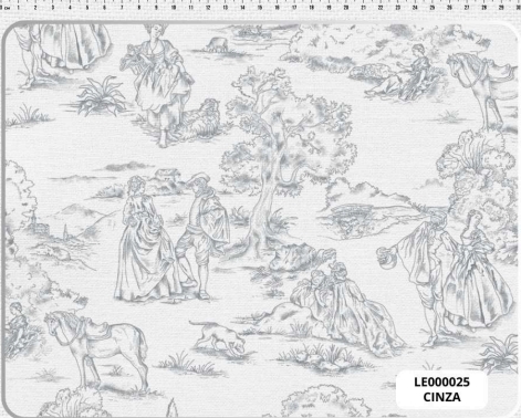 TECIDO LINHO ESTAMPADO PAISAGENS E LUGARES 0,50cm x 1,50m | LE000025