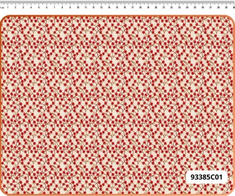 TECIDO TRICOLINE DIGITAL 100% ALGODÃO  ESTAMPADO FLORES PEQUENAS 0,50cm X 1,50m | 93385C01