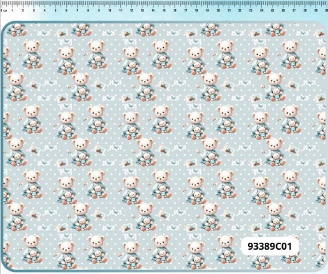 TRICOLINE DIGITAL 100% ALGODÃO ESTAMPADA URSINHO BABY 0,50cm x 1,50m  | 93389C01