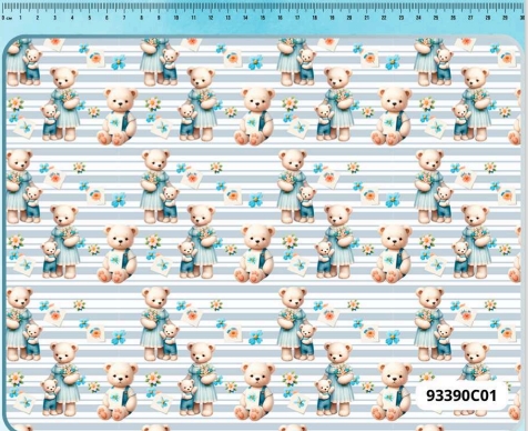 TRICOLINE DIGITAL 100% ALGODÃO ESTAMPADA URSINHO BABY 0,50cm x 1,50m  | 93390C01
