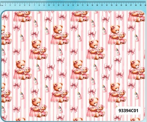 TRICOLINE DIGITAL 100% ALGODÃO ESTAMPADA URSINHO BABY 0,50cm x 1,50m  | 93394C01