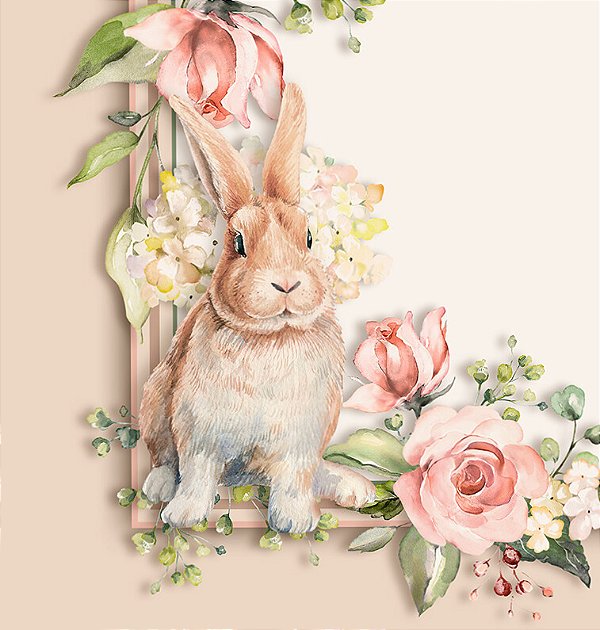 SARJA DIGITAL 100% ALGODÃO ESTAMPADA | PAINEL AMERICANO IMPERMEAVEL RETANGULAR PASCOA 0,50cm x 1,50m [ 4 PEÇAS ] SS010S01E