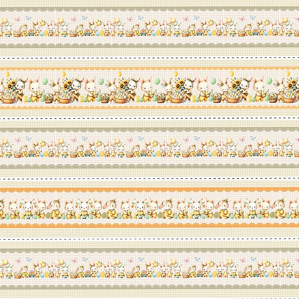 TRICOLINE DIGITAL 100% ALGODÃO ESTAMPADA BARRADOS DE PASCOA 0,55cm x 1,50m | P0029C01