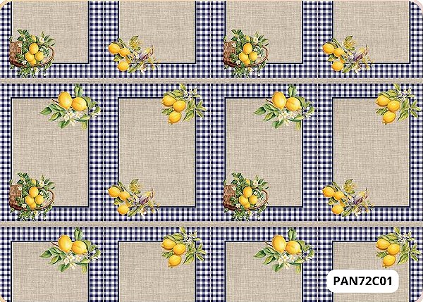 TRICOLINE DIGITAL 100% ALGODÃO ESTAMPADA AMERICANO LIMÃO [ 4 PEÇAS ] 0,50cm X 1,50m | PAN72C01