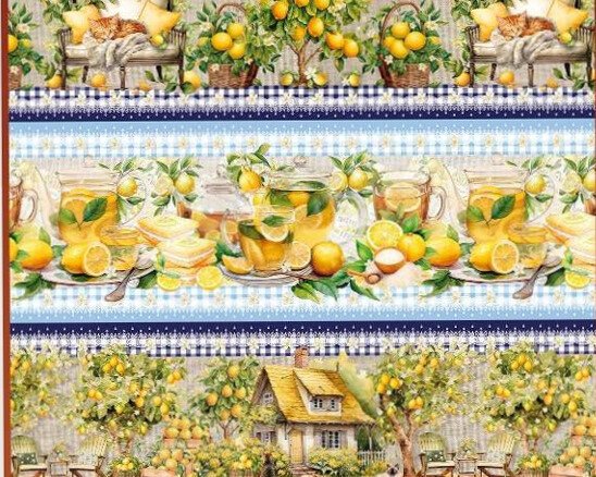 TRICOLINE DIGITAL 100% ALGODÃO ESTAMPADA BARRADO 3D FRUTAS 0,55cm x 1,50m | PAN75C01