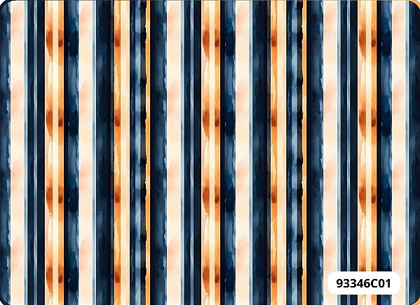 TECIDO TRICOLINE DIGITAL 100% ALGODÃO  ESTAMPADO ORANGE NAVY 0,50cm X 1,50m | 93346C01