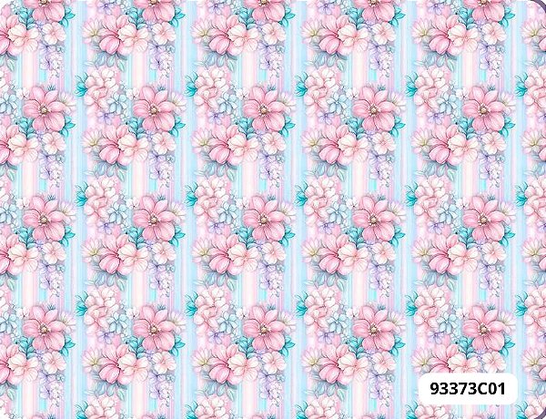 TECIDO TRICOLINE DIGITAL 100% ALGODÃO  ESTAMPADO  FLORAL PEACE 0,50cm X 1,50m | 93373C01