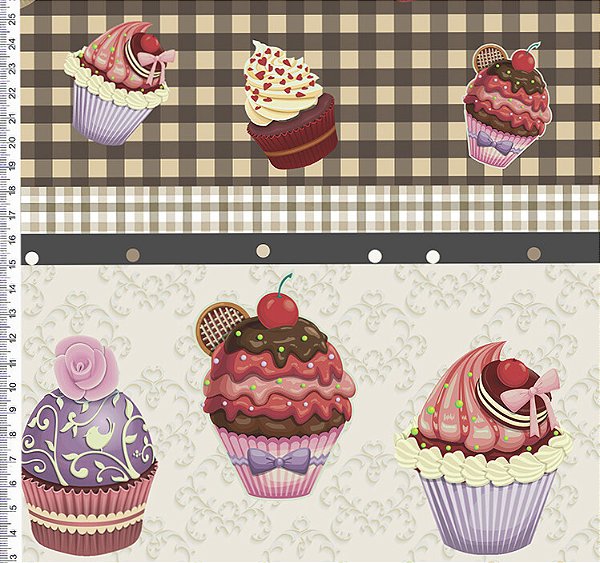 TRICOLINE DIGITAL 100% ALGODÃO ESTAMPADA BARRADO COZINHA E GOURMET 0,50cm x 1,50m |ST003C01E