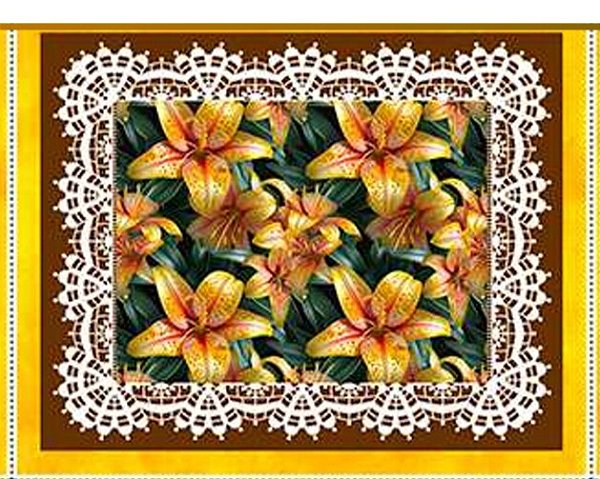 SARJA DIGITAL 100% ALGODÃO ESTAMPADA FLORAL AMERICANO 3D [3 PEÇAS] 0,50cm X 1,70m | JS056S01