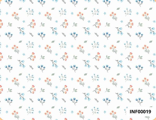 TECIDO TRICOLINE DIGITAL 100% ALGODÃO  ESTAMPADO  INFANTIL FLORES PEQUENAS 0,50cm X 1,50m | INF00019