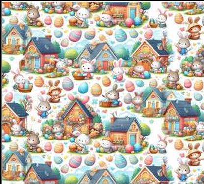 TRICOLINE DIGITAL 100% ALGODÃO ESTAMPADA PASCOA 3D 0,50cm X 1,50m | P0002C01