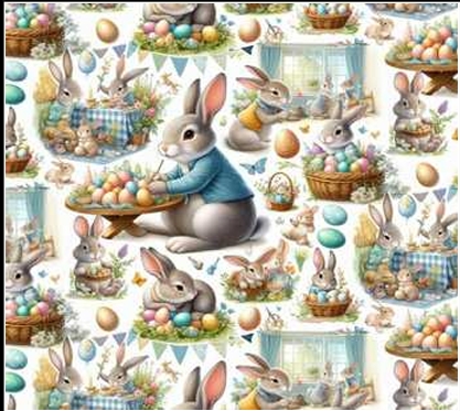 TRICOLINE DIGITAL 100% ALGODÃO ESTAMPADA PASCOA 3D 0,50cm X 1,50m | P0015C01