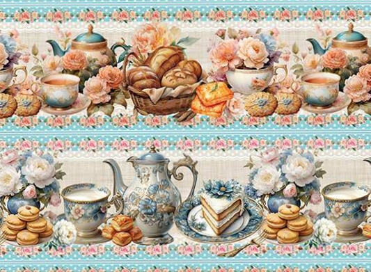 TRICOLINE DIGITAL 100% ALGODÃO ESTAMPADA 3D BARRADO COZINHA E GOURMET 0,55cm x 1,50m | PAN86C01