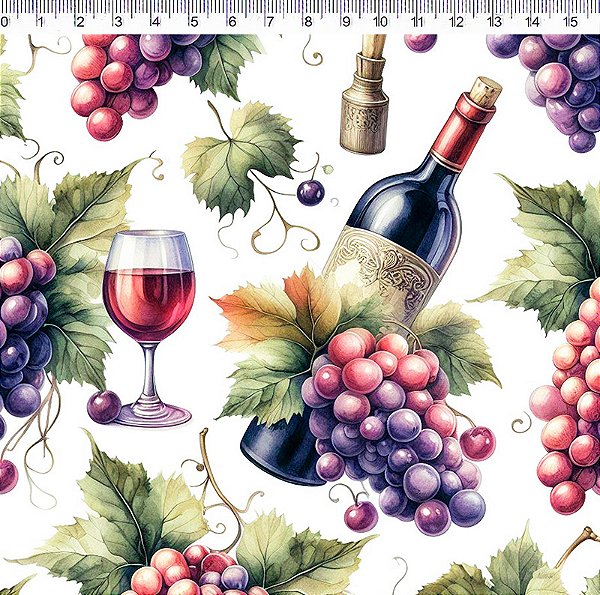 TECIDO TRICOLINE DIGITAL 100% ALGODÃO ESTAMPADA COZINHA GOURMET 0,50cm x 1,50m | 93061C01