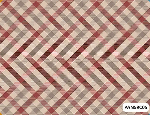 TRICOLINE DIGITAL 100% ALGODÃO ESTAMPADA XADREZ ENVIESADO 0,50cm X 1,50m | PAN59C05