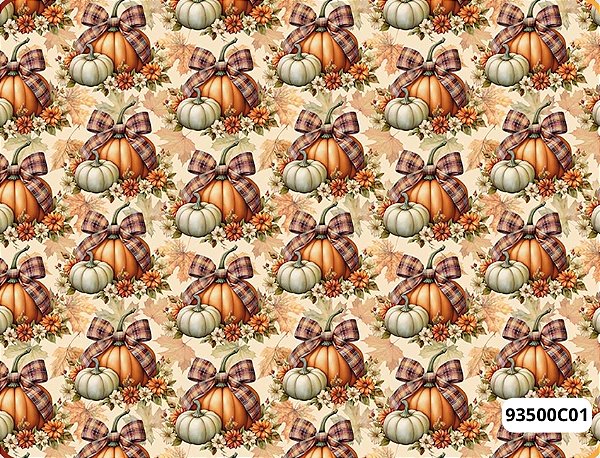 TRICOLINE DIGITAL 100% ALGODÃO ESTAMPADA ABÓBORAS 0,50cm x 1,50m | 93500C01