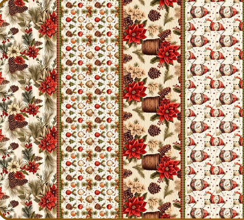 TRICOLINE DIGITAL 100% ALGODÃO ESTAMPADA NATAL BARRADO 0,55cm x 1,50m | CH000156