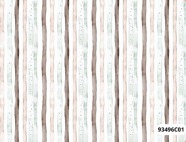 TRICOLINE DIGITAL 100% ALGODÃO ESTAMPADA LISTRAS 0,50cm X 1,50m | 93496C01