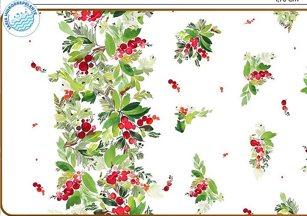 SARJA DIGITAL 100% ALGODÃO ESTAMPADA IMPERMEÁVEL  FRUTAS 0,50cm X 1,70m | PM026S01