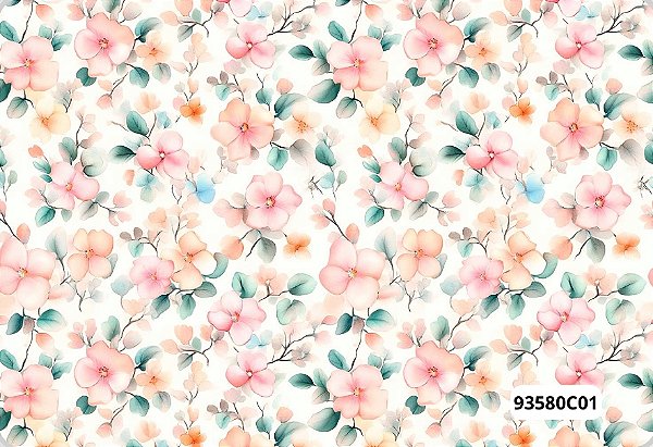TRICOLINE DIGITAL 100% ALGODÃO ESTAMPADA  NUVENS 0,50cm X 1,50m | 93580C01