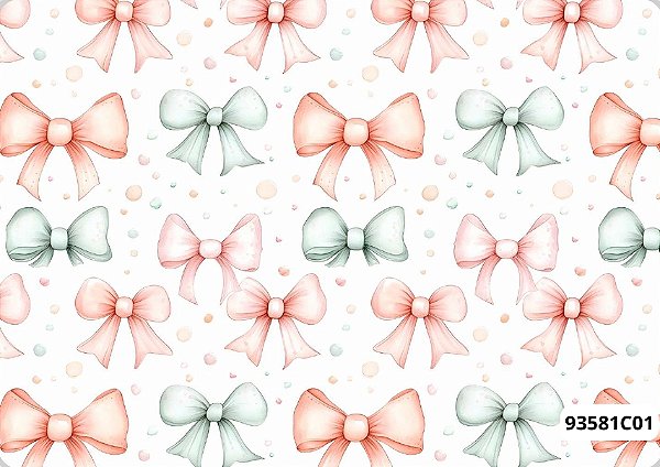 TRICOLINE DIGITAL 100% ALGODÃO ESTAMPADA  LAÇOS 0,50cm X 1,50m | 93581C01