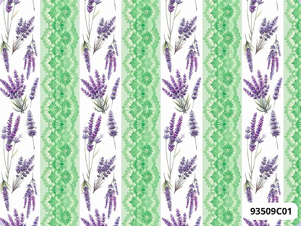 TRICOLINE DIGITAL 100% ALGODÃO ESTAMPADA  LAVANDA EM TEXTURA E LISTRAS 0,50cm x 1,50m | 93509C01