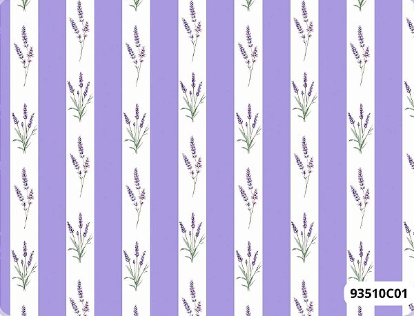 TRICOLINE DIGITAL 100% ALGODÃO ESTAMPADA LAVANDA LISTRADO 0,50cm x 1,50m | 93510C01