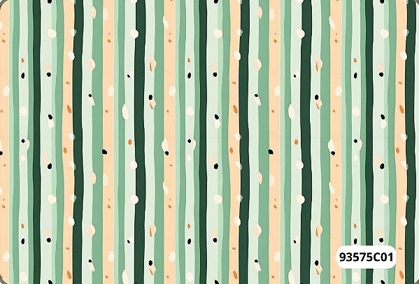 TRICOLINE DIGITAL 100% ALGODÃO ESTAMPADA LISTRADO COM BOLINHAS 0,50cm x 1,50m | 93575C01