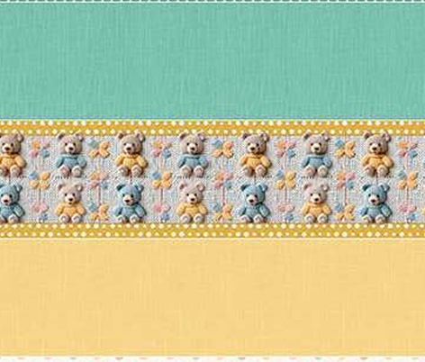TRICOLINE DIGITAL BARRADO 100% ALGODÃO ESTAMPADA CROCHET ANIMAIS 3D 0,50cm X 1,50m | JS060C01