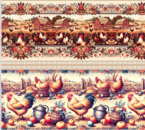 TRICOLINE DIGITAL 100% ALGODÃO ESTAMPADA BARRADO  ANIMAIS 0,55cm x 1,50m | 93616C01