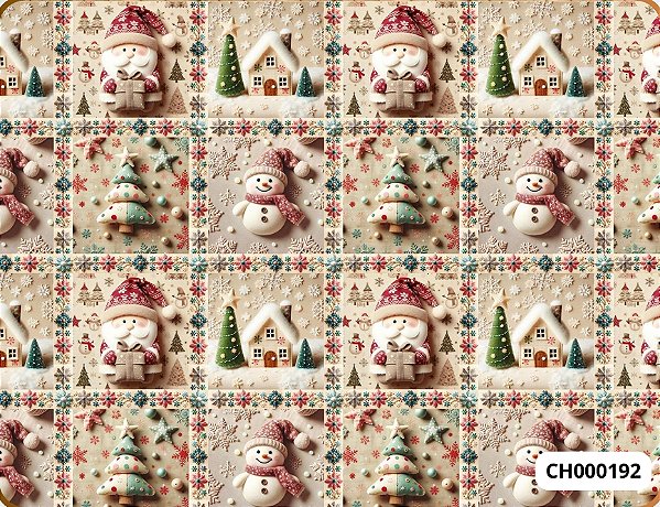 TRICOLINE DIGITAL 100% ALGODÃO ESTAMPADA NATAL PATCHWORK  0,50cm x 1,50m | CH000192
