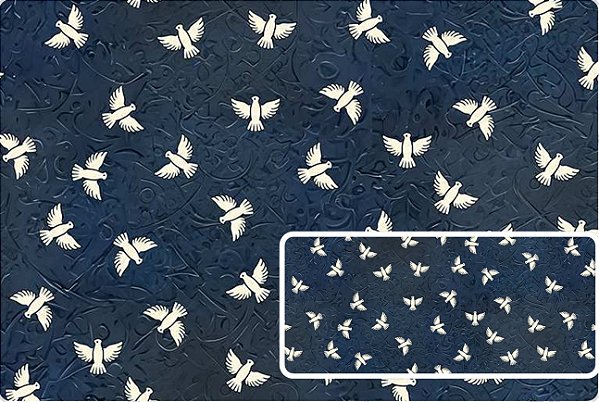 TRICOLINE DIGITAL 100% ALGODÃO ESTAMPADA POMBA BRANCA 0,50cm x 1,50m | 93634C01