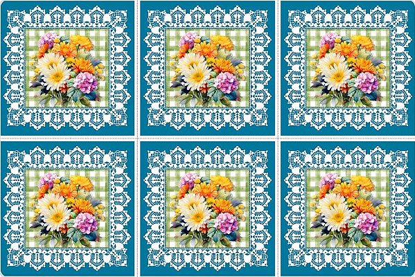 TRICOLINE DIGITAL 100% ALGODÃO ESTAMPADA ALMOFADAS DE PRIMAVERA 3PEÇAS 0,49cm x 1,50m | JS068C01