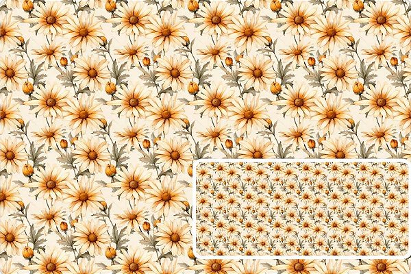 TRICOLINE DIGITAL 100% ALGODÃO ESTAMPADA 3D FLORAL DAISIES 0,50cm x 1,50m | 93678C01