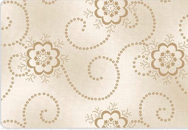 TRICOLINE ROTATIVO 100% ALGODÃO ESTAMPADO ROMANCE CREME 0,50cm X 1,50m | CR4003