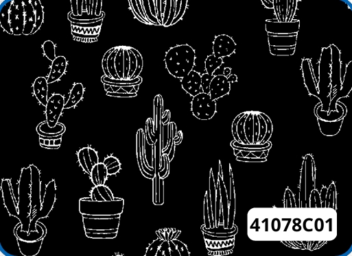 TRICOLINE ROTATIVO 100% ALGODÃO ESTAMPADO CACTOS 0,50cm X 1,50m | 41078C01