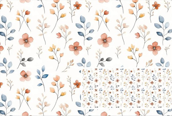 TRICOLINE DIGITAL 100% ALGODÃO ESTAMPADA PETALAS E RAMOS  0,50cm x 1,50m | 93792C01