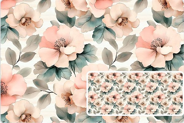 TRICOLINE DIGITAL 100% ALGODÃO ESTAMPADA FLORAL CHEIO 0,50cm x 1,50m | 93741C01