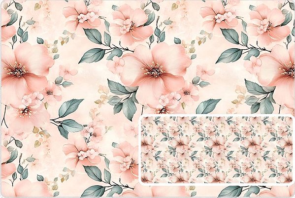 TRICOLINE DIGITAL 100% ALGODÃO ESTAMPADA FLORAL 0,50cm x 1,50m | 93743C01