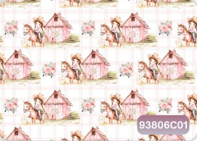 TRICOLINE DIGITAL 100% ALGODÃO ESTAMPADA ANIMAIS COUNTRY 0,50cm X 1,50m | 93806C01