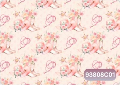 TRICOLINE DIGITAL 100% ALGODÃO ESTAMPADA CHAPÉU E BOTAS COUNTRY 0,50cm X 1,50m | 93808C01